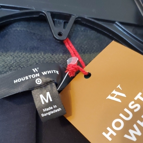 Houston White Green and Black Plaid Lightweight Shirt Jacket Medium - Picture 5 of 14